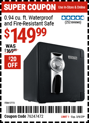 FIRST ALERT 0.94 cu. Ft. Waterproof and Fire Resistant Safe