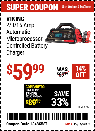 2/8/15 Amp Automatic Microprocessor Battery Charger