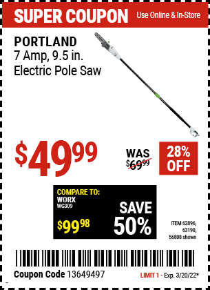 7 Amp 9.5 in. Electric Pole Saw