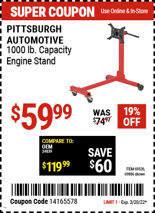 1000 lb. Capacity Engine Stand