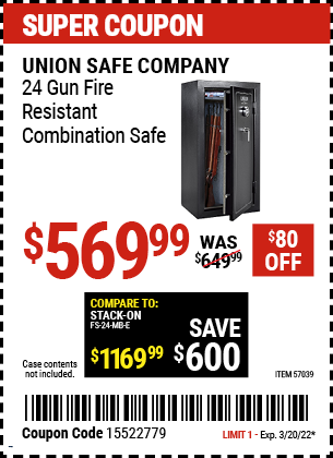 24 Gun Fire Resistant Combination Safe