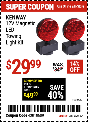 Kenway: 12v Magnetic Towing Light Kit