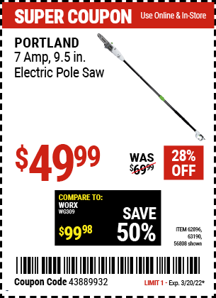 Portland: 7amp Electric Polesaw