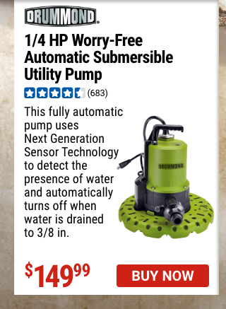 DRUMMOND: 1/4 HP Worry-Free Automatic Submersible Utility Pump