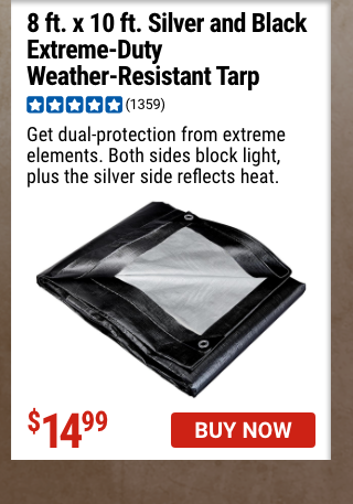HFT: 8 ft. x 10 ft. Silver and Black Extreme-Duty, Weather-Resistant Tarp