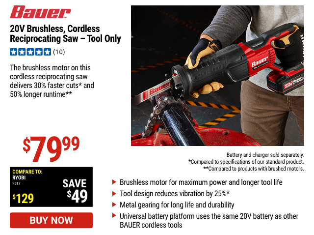 Bauer: 20v Reciprocating Saw