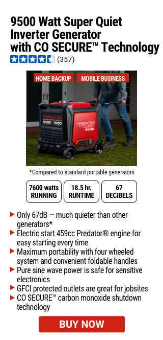 9500 Watt Super Quiet Inverter Generator