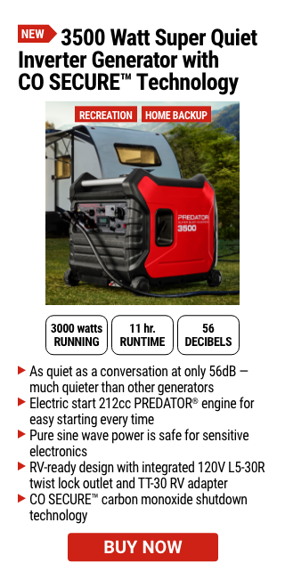 3500 Watt Super Quiet Inverter Generator