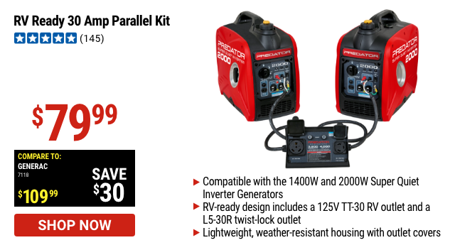 RV Ready 30 AMP Parallel Kit For Predator 2000 Inverter Generator