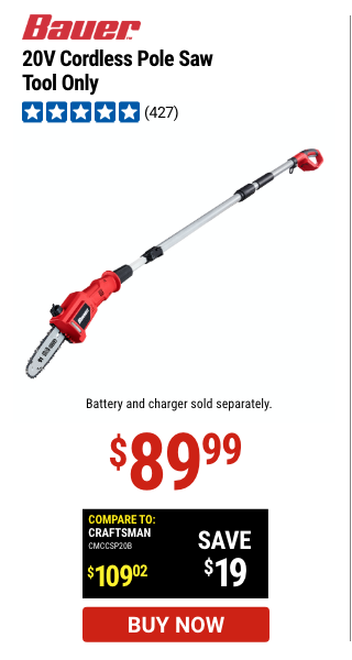 Bauer: 20V Cordless Polesaw