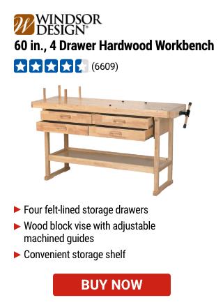 Windsor: 60in Drawer Hardwood Workbench
