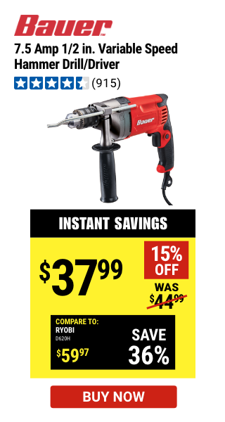 Bauer: Variable Speed Hammer Drill Driver