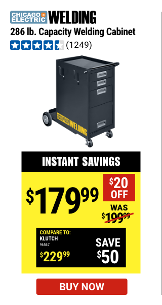 Central Electric: 286lb Capacity Welding Cart