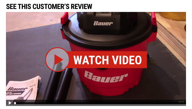 Bauer: 9 Gallon Wet/Dry Vacuum - Video