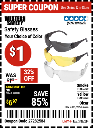 WESTERN SAFETY: Safety Glasses with Clear Lenses