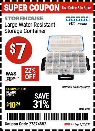 Large Water Resistant Storage Container