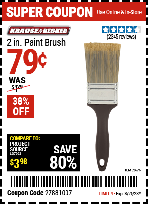 KRAUSE & BECKER: 2 in. Paint Brush
