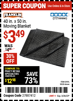 FRANKLIN: 40 in. x 50 in. Moving Blanket
