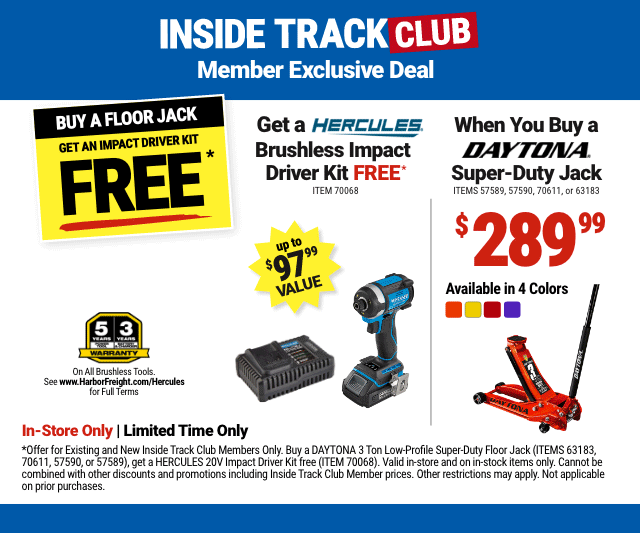 FREE TOOLS & BATTERIES with HERCULES & BAUER BUNDLES! Harbor Freight