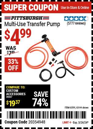 PITTSBURGH AUTOMOTIVE: Multi-Use Transfer Pump