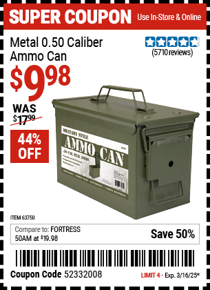 HFT: Metal 0.50 Caliber Ammo Can