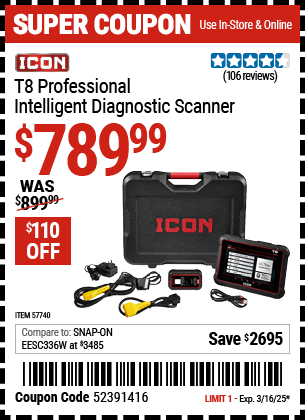 ICON: T8 Professional Intelligent Diagnostic Scanner