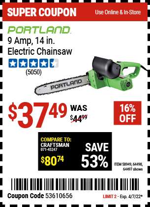 9 Amp 14 in Electric Chainsaw