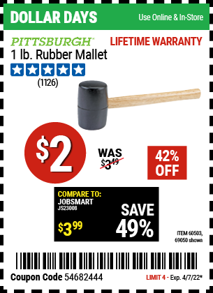 1 lb Rubber Mallet