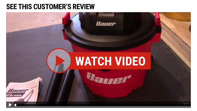 Bauer: 9 Gallon, 4.5 Peak Wet/Dry Vacuum - Video