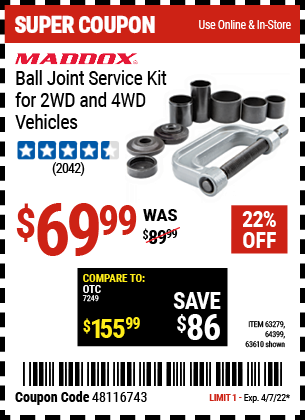 Ball Joint Service Kit for 2WD and 4WD Vehicles