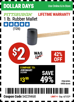 1 lb Rubber Mallet