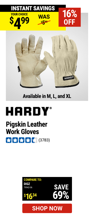 HARDY: Pigskin Leather Work Gloves