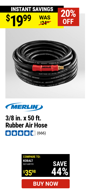 MERLIN: 3/8 in. x 50 ft. Rubber Air Hose