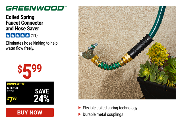 Greenwood Coiled Spring Faucet Hose Saver