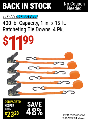 1INX15FT RATCHET TIE DOWN4PC