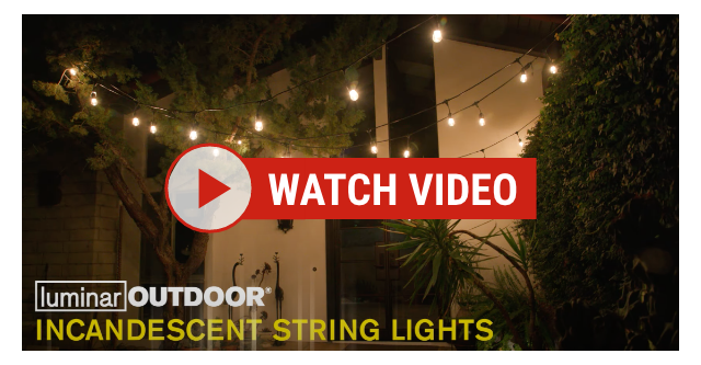 LUMINAR OUTDOOR: 24 ft., 12-Bulb Outdoor Incandescent String Lights, Black - video