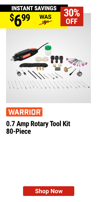 WARRIOR: 0.7 Amp Rotary Tool Kit, 80-Piece