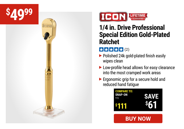 3/8 in. Drive Professional Special Edition Gold Plated Ratchet