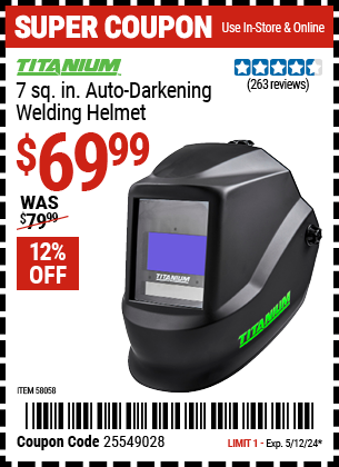 TITANIUM: 7 sq. in. Auto-Darkening Welding Helmet
