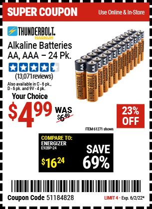 AA Alkaline Batteries 24 Pk