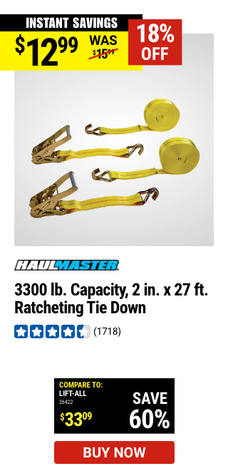 HAUL-MASTER: 3300 lb. Capacity 2 in. x 27 ft. Ratcheting Tie Down