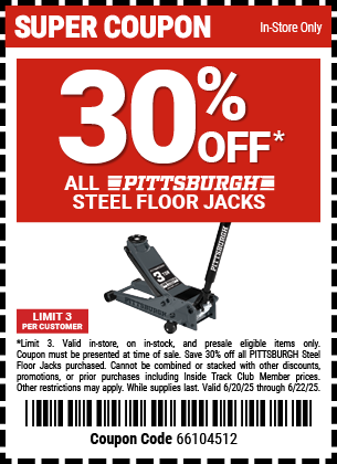 30% OFF ALL PITTSBURGH STEEL JACKS