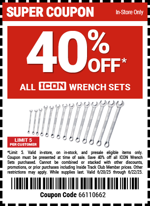 40% OFF ICON WRENCH SETS