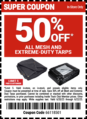 50% Off Tarps