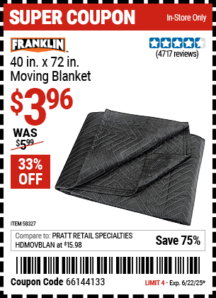 FRANKLIN 40 in. x 72 in. Moving Blanket