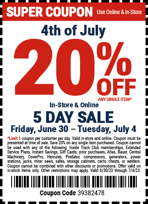 Light Up the 4th! 20% Off Any Single Item During Our 4th of July Sale! -  Harbor Freight