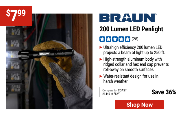 BRAUN: 200 Lumen LED Penlight