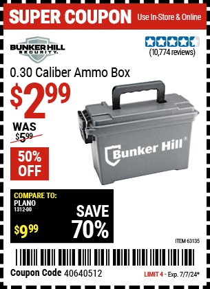 BUNKER HILL SECURITY: 0.30 Caliber Ammo Box