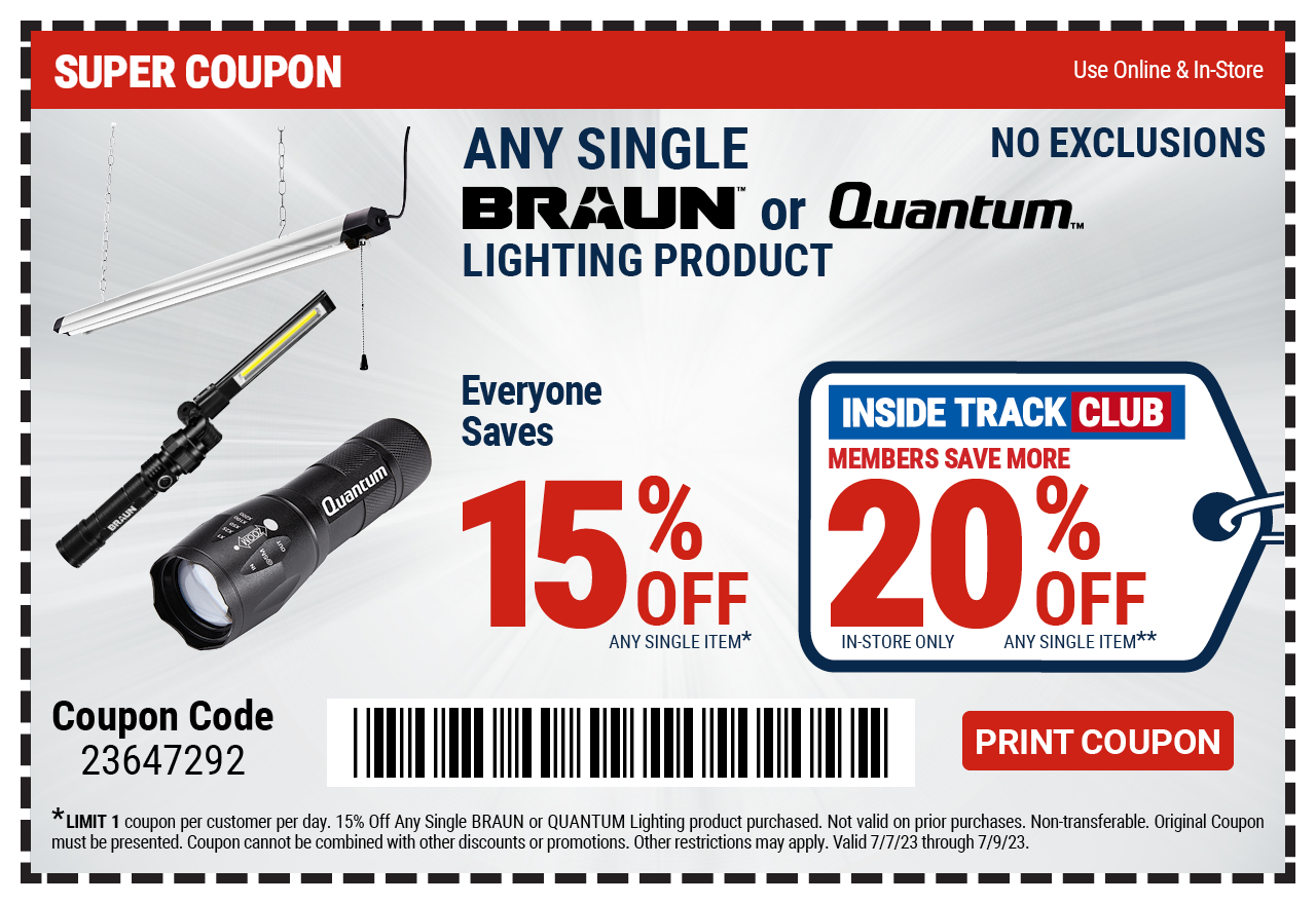 ANY SINGLE BRAUN OR QUANTUM LIGHTING PRODUCT