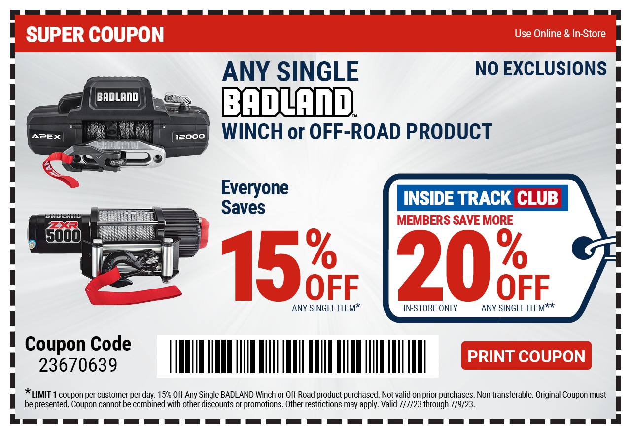 ANY SINGLE BADLAND WINCH OR OFF-ROAD PRODUCT